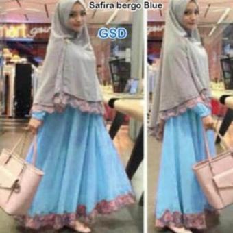 Gambar NCR Baju Gamis Safira Bergo Blue