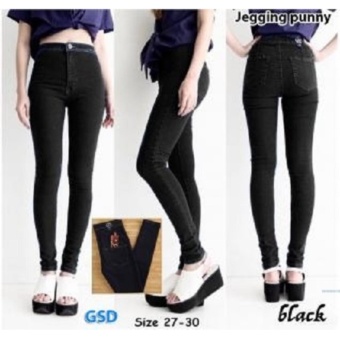 Gambar NCR   Celana Jegging Jeans Wanita   Punny Black 30