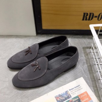 Baru Inggris Pria Kulit Rumbai Loafer Sepatu Prom Suede Sepatu Sandal Sandal Pria Datar-Internasional