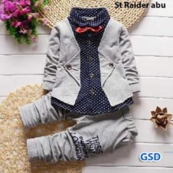 Gambar Nicer Baju Setelan Anak Laki laki Set Taider Grey