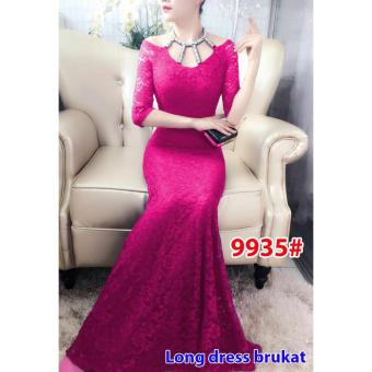 Gambar Nicer Gaun Pesta Brukat Impor Long Dress 9935 Fanta