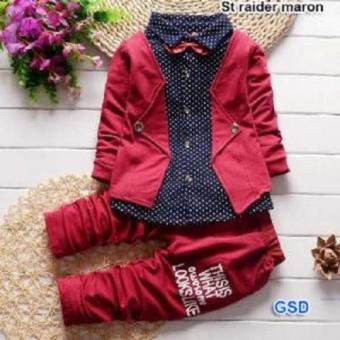 Gambar Nicer  Set Hem Rider Maroon