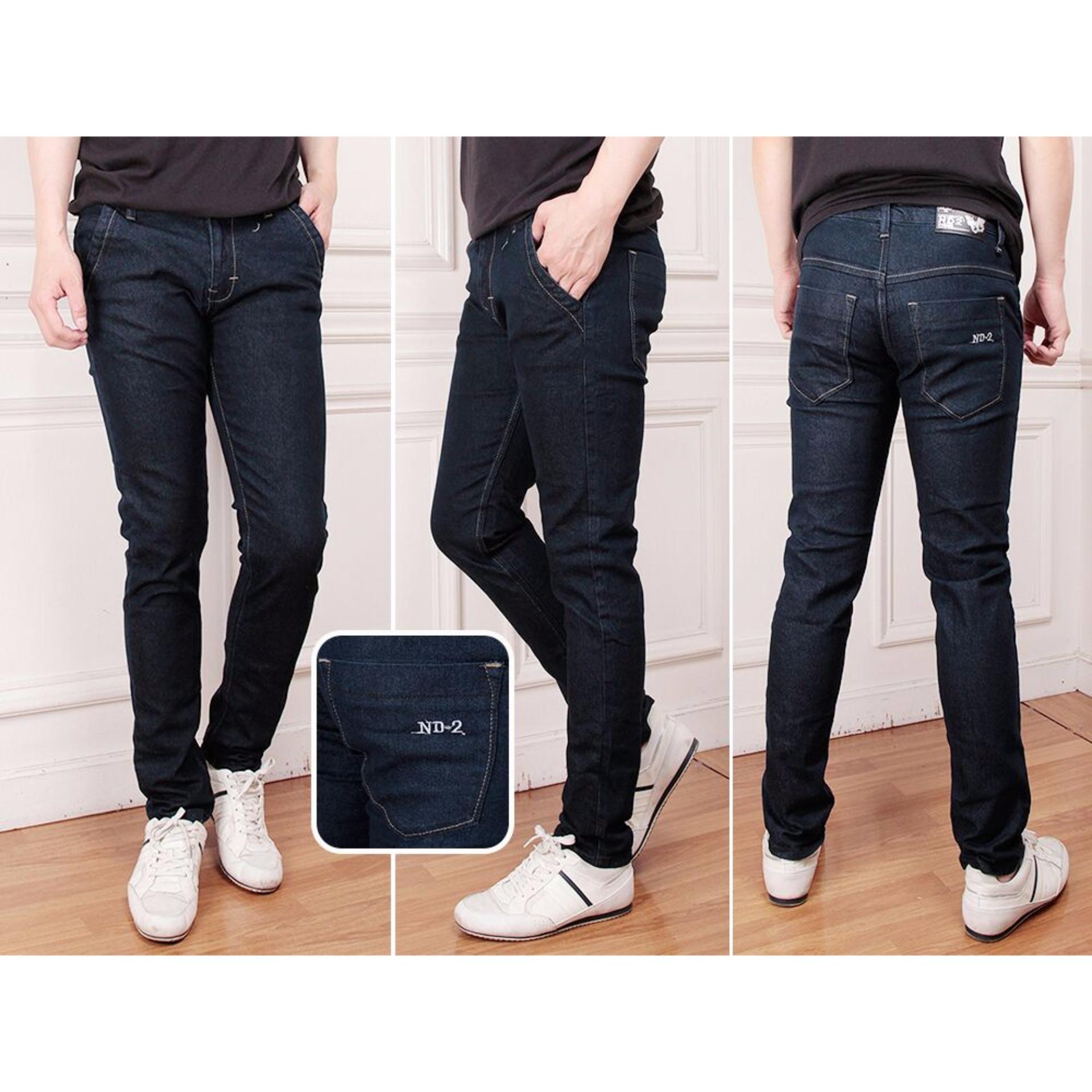 Nusantara Jeans - Celana Panjang Skinny Pria Berbahan Denim Street - Murah Jahitan Rapi Resletig Kuat - Biru Wash