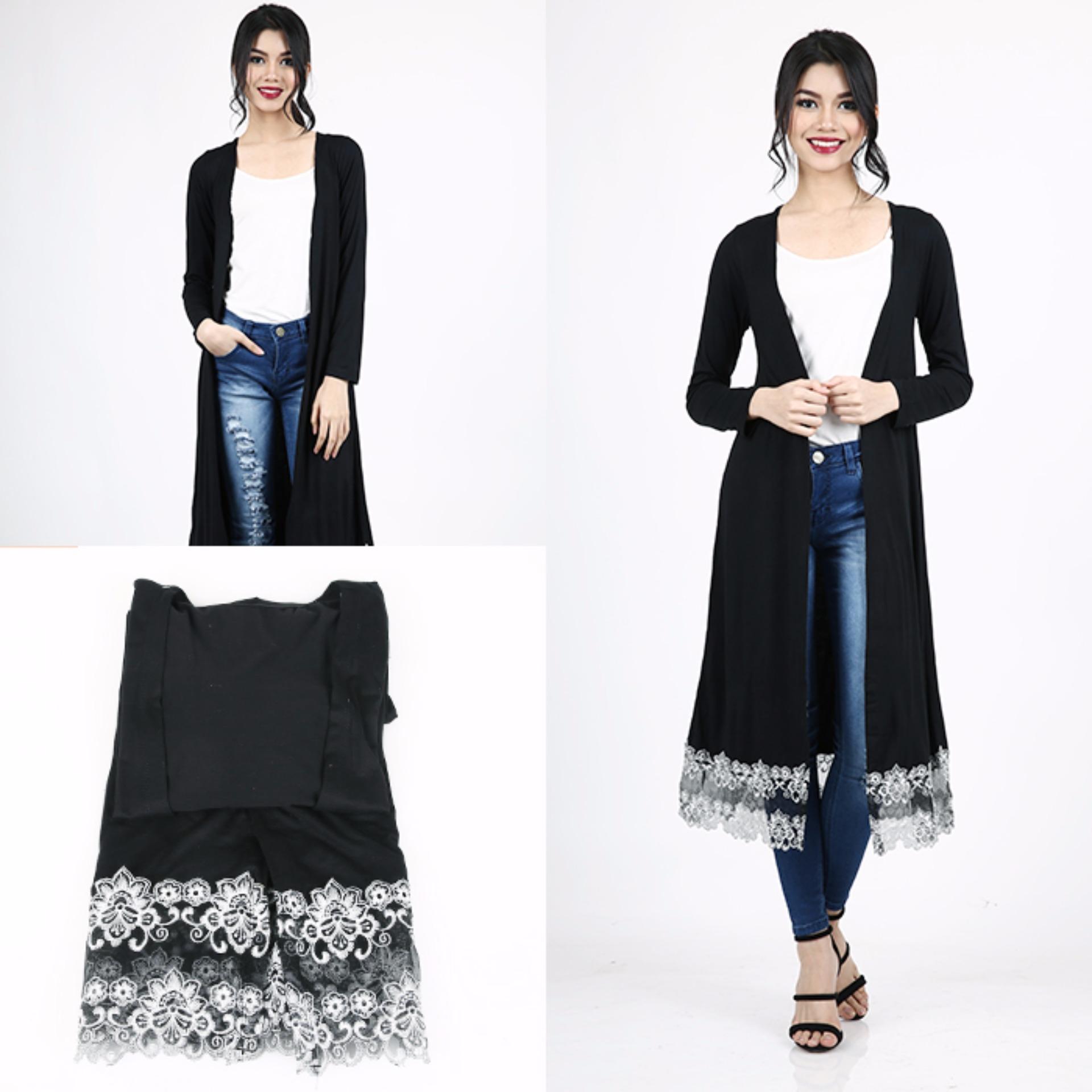 Oma Fashion Leanne  Long Cardigan - Hitam - SIze M/L