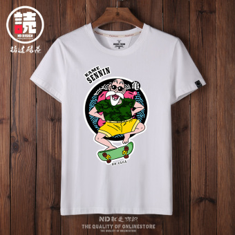 Gambar Penyu peri Jepang lengan pendek t shirt (Putih skateboard penyu peri) (Putih skateboard penyu peri)