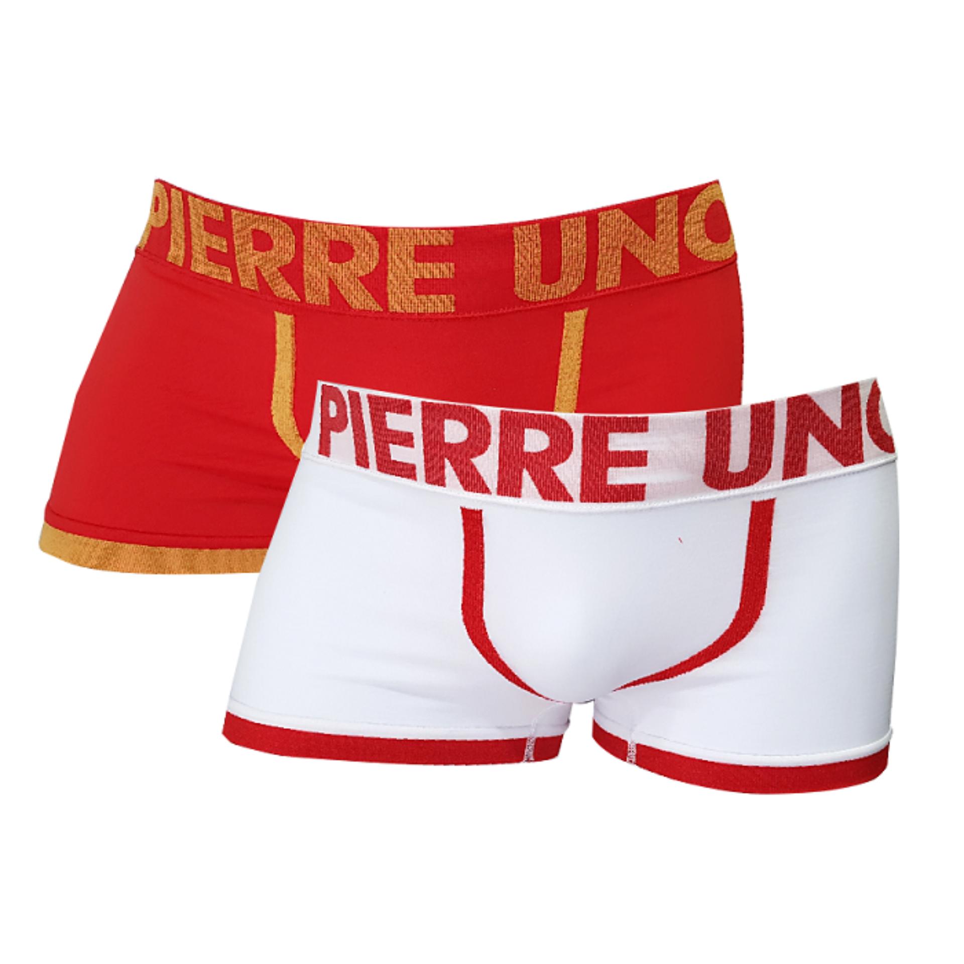 Pierre Uno -  Celana Dalam Pria - Seamless Trunks 012 - NO BOX - Merah & Putih - 2 Pcs