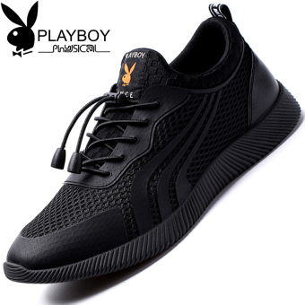 Beli PLAYBOY pria muda pasang sepatu sepatu pria (Hitam (besar lubang jala bernapas ayat)) Terpercaya