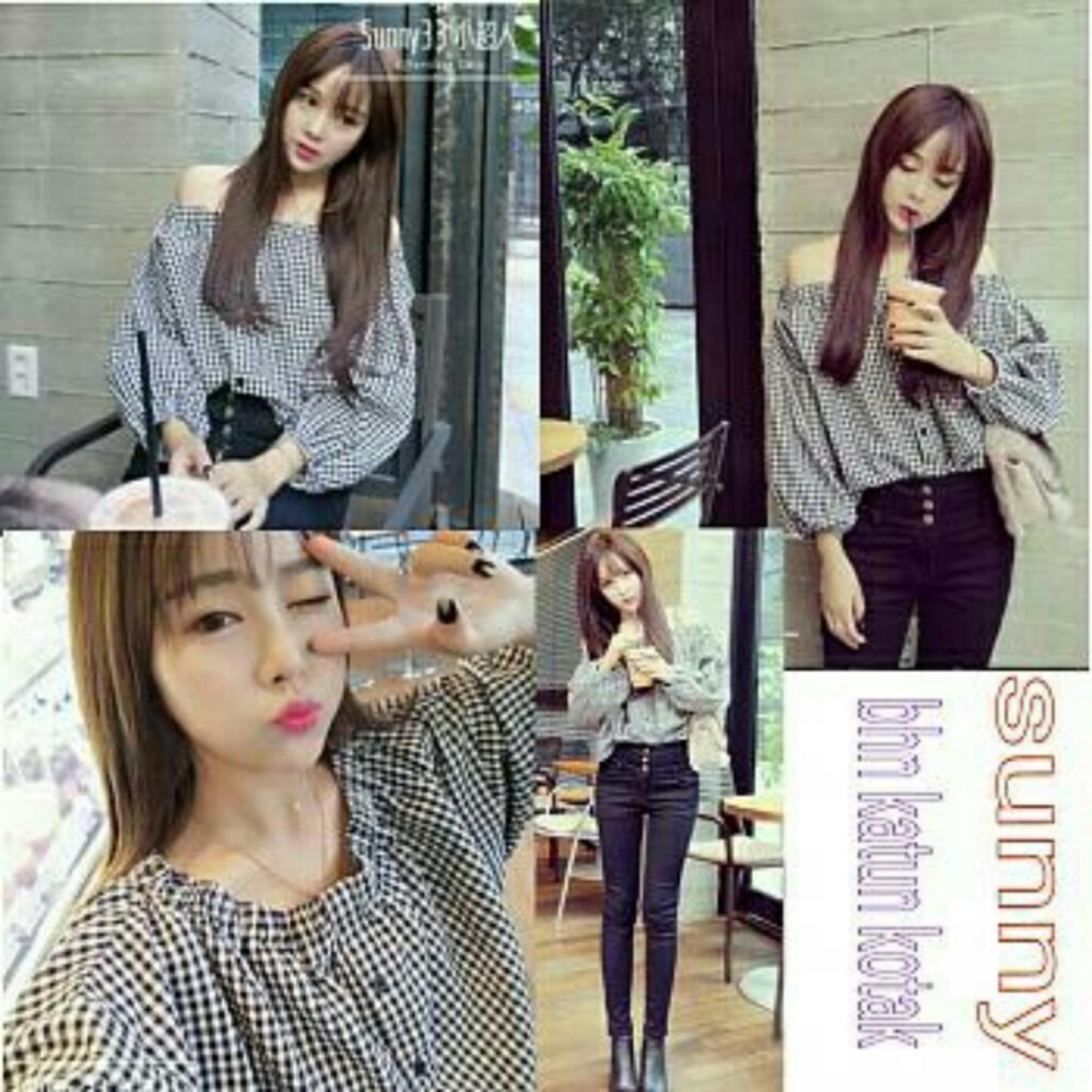 Premierfashionstore Atasan Wanita / Blouse / Kemeja / Sabrina - Kotak