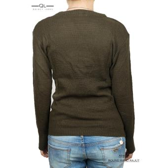 Quincy Label Erica Sweater Round Hand Rajut Wanita - Army Pebruari 2019 - 3 Quincy Label Erica Sweater Round Hand Rajut Wanita - Army - 3