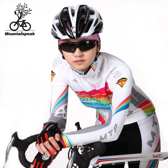 Gambar Rainbow celana panjang sepeda pakaian berkuda pakaian (Rainbow model perempuan jersey jas)
