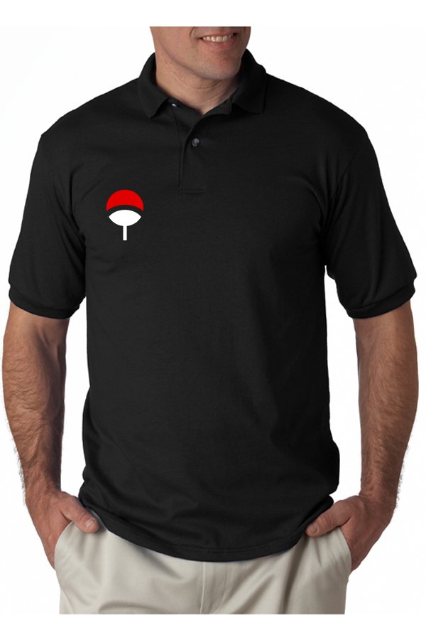 Rick's Clothing Polo Shirt Naruto Uchiha - Hitam