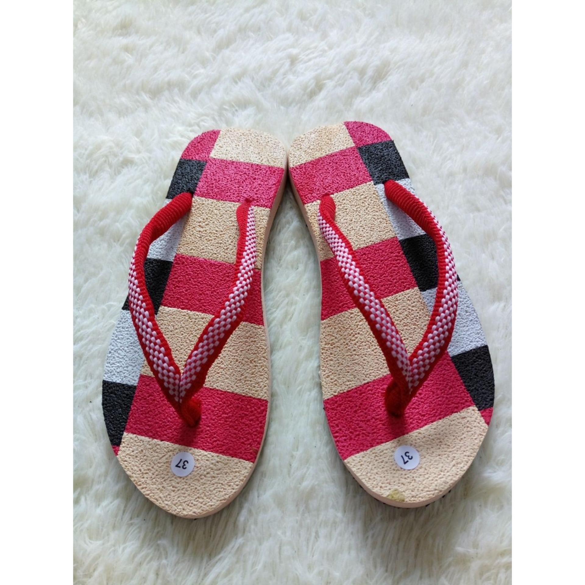 Sandal Jepit Wanita Motif Kotak 001