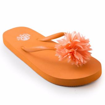 Sandal Jepit Wanita Terbaru PomPom - Orange