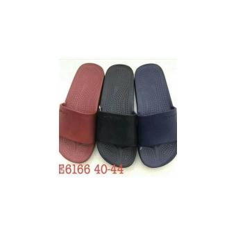 Gambar Sandal Sendal Selop Kop Pria Cowo Luofu Karet Navy Merah Hitam