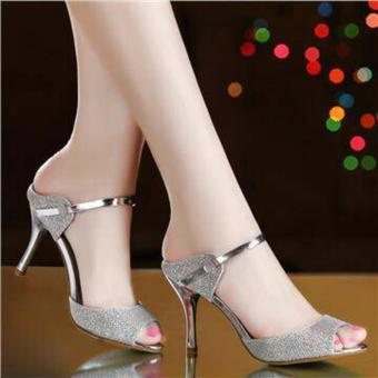 Gambar Sandal Wanita High Heels Murah LJ05 Silver