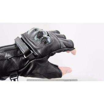 Sarung Tangan Batok Half Finger Kulit Asli (Hitam)