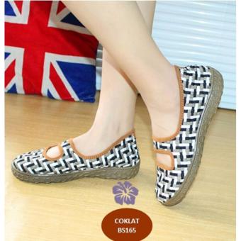 Gambar Sepatu Kets Strape Anyam Wanita Coklat   Oggo BS