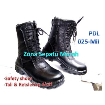 Gambar Sepatu PDL Safety Model 025 MIL Motif Kulit Jeruk| Standar SafetyTNI | Best Quality