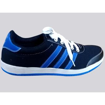 Harga Sepatu Pria Sneakers Warna Hitam Biru Online Review