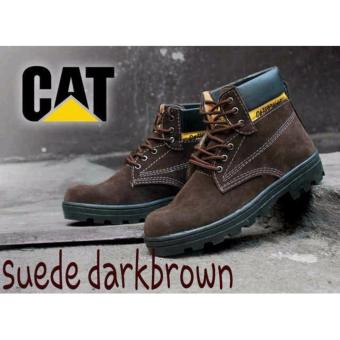 Gambar Sepatu safety caterpillar sepatu boots pria safety shoes caterpilarcoklat tua