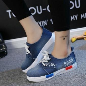 Gambar Sepatu Sneakers Denim Jeans Wanita