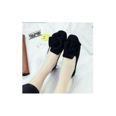 SEPATU WANITA FLATSHOES PITA MAWAR HITAM