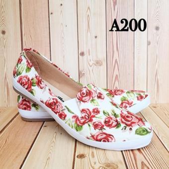 Gambar SERBA DISKON !! Sepatu Flatshoes Wanita A200   Motif Bunga