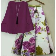 Setelan kulot katun jepang asyifa purple