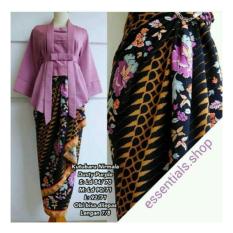 Shining Stelan Atasan Blouse Carmela Kebaya Dan Rok Lilit Batik-Dusty Ungu