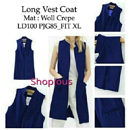 Shoplous Cardigan Wanita Long Vest / Cardigan Kerja / Cardigan Muslim / Fashion Cardigan / Pocket Cardigan / Cardigan Murah / Cardigan Long Vest Coat