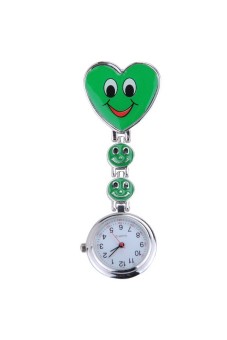 Smile Heart Clipon Pendant Pocket Quartz Watch Green  