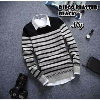 Sweater Pria Rajut - Diego Blaster - Rajut Tribal - Hitam