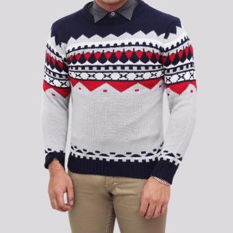 Sweater Pria Rajut - Naza Grey Tribal - Rajut Tribal