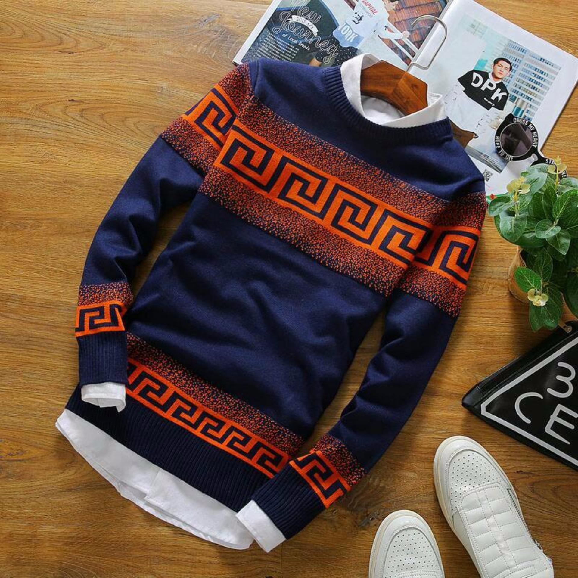 sweater rajut pria -Labirin doty orens-rajut tribal