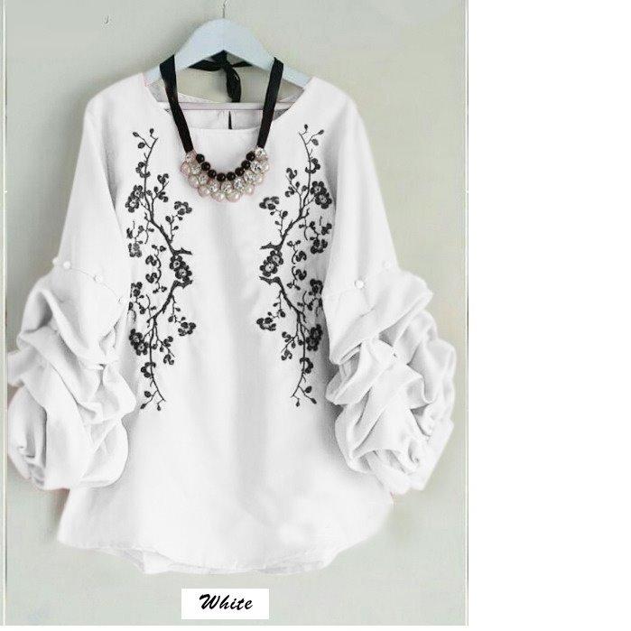 T-OS Atasan Blouse Wanita Adifa Bordir Mutiara T-OS Atasan Blouse Wanita Adifa Bordir Mutiara