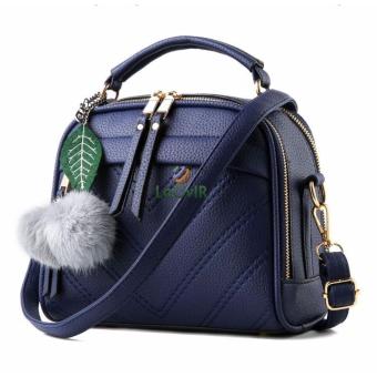 Tas Branded Wanita - Top-Handle Bags - PU Leather - DarkBlue - 82982