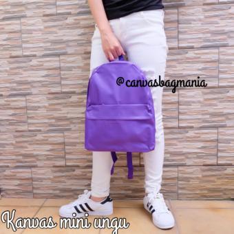 jual tas ransel kanvas polos ukuran mini kecil ungu jual tas ransel kanvas polos ukuran mini kecil ungu
