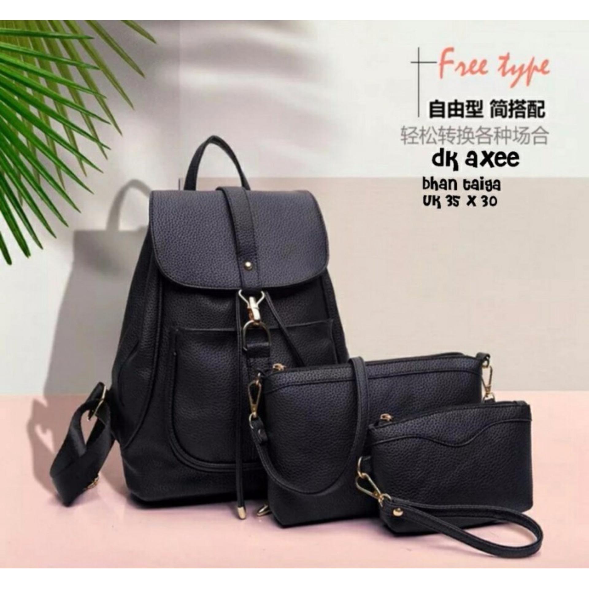 Tas Ransel Wanita Genta Hitam