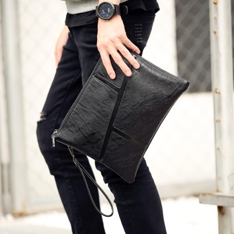 Tas Tangan Dokumen Bisnis Pria Retro (Hitam)