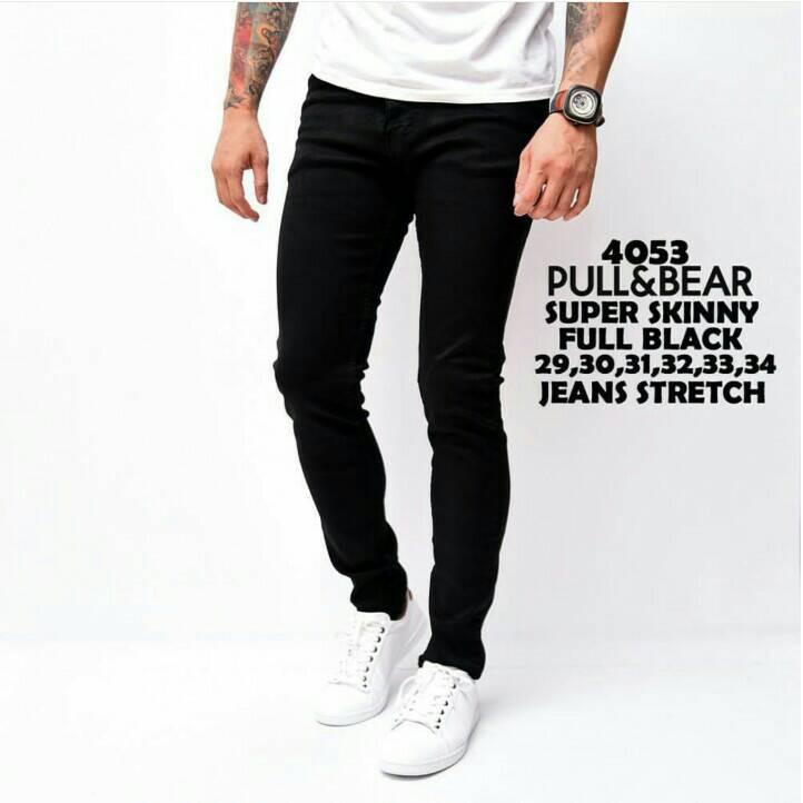 the most - Celana Jeans Pull & bear skinny jeans lentur warna hitam /putih /navy /biru celana pria modis keren celana pencil/pensil terlaris termurah celana ketat melar nyaman di pakai celana cowok fashion
