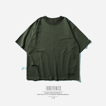Gambar Tide merek baru musim gugur longgar buatan tangan lindung nilai sweater (Hijau)