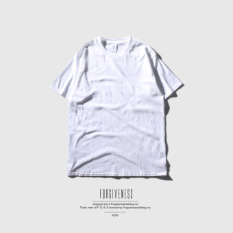 Gambar Tide merek di Eropa dan Amerika musim semi dan musim panas kapas pria kemeja budaya t shirt (Putih)