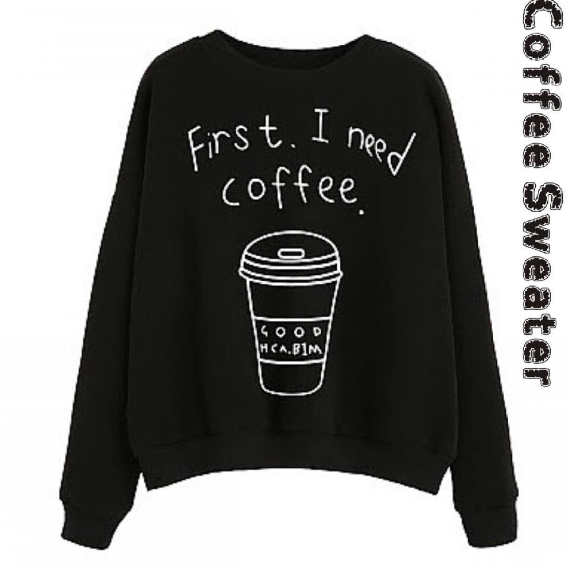 TOF Sweater Wanita Sweater Cewek Sweater Babyterry COFFEE SWEATER