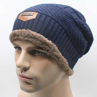 Gambar Topi Kupluk Beanie Wool Winter Premium Quality   Blue