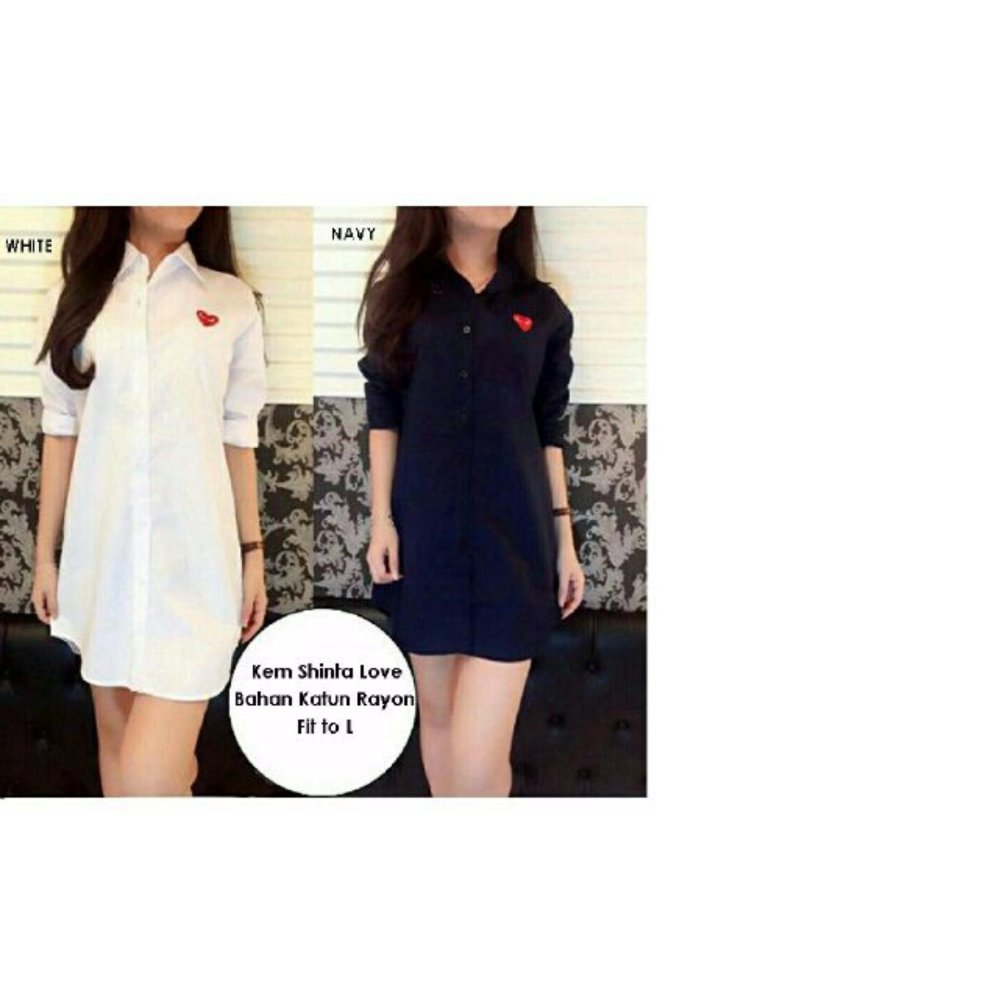 UC Kemeja / Atasan Wanita Lengan Panjang Shindy /  Long Hem Formal Kasual santai / Kemeja Cewek Tunik Shinta / Tunik Wanita Polos NR- Navy - A0149