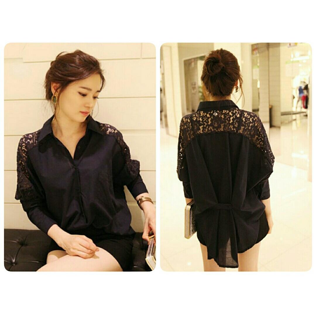 UC Kemeja Atasan Wanita Venice Lengan Panjang / Hem Cewek / Tunik / Kasual Kantor Polos NV (nesiave) - Dusty Pink