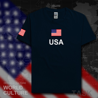 Harga USA kasual katun sepakbola t shirt lengan pendek kemeja laki laki
pakaian (Lengan pendek biru tua) Online Terjangkau