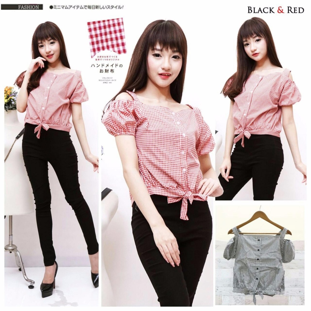 BELI MURAH Vanessa Sabrina vanessa kode 05 merah Blouse Sabrina Vanessa Sabrina vanessa kode 05 merah Blouse Sabrina Baju Wanita Blouse Korea