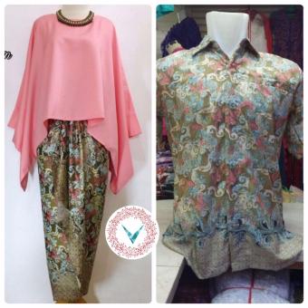 Gambar VantaOlshop Couple Kebaya Batwing Plus Kemeja Pria Warna Salem