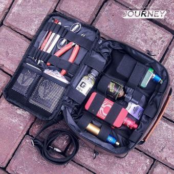 Vapor Bag - Gadget Hand Bag - Tas Pouch Jinjing Travel - DompetKosmetik Journey Boston Dark Brown Juli 2019 - 2 Vapor Bag - Gadget Hand Bag - Tas Pouch Jinjing Travel - DompetKosmetik Journey Boston Dark Brown - 2